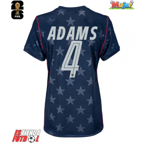 Estados Unidos Tyler Adams #4 Segunda Equipación Mujer Mundial 2026 Manga Corta